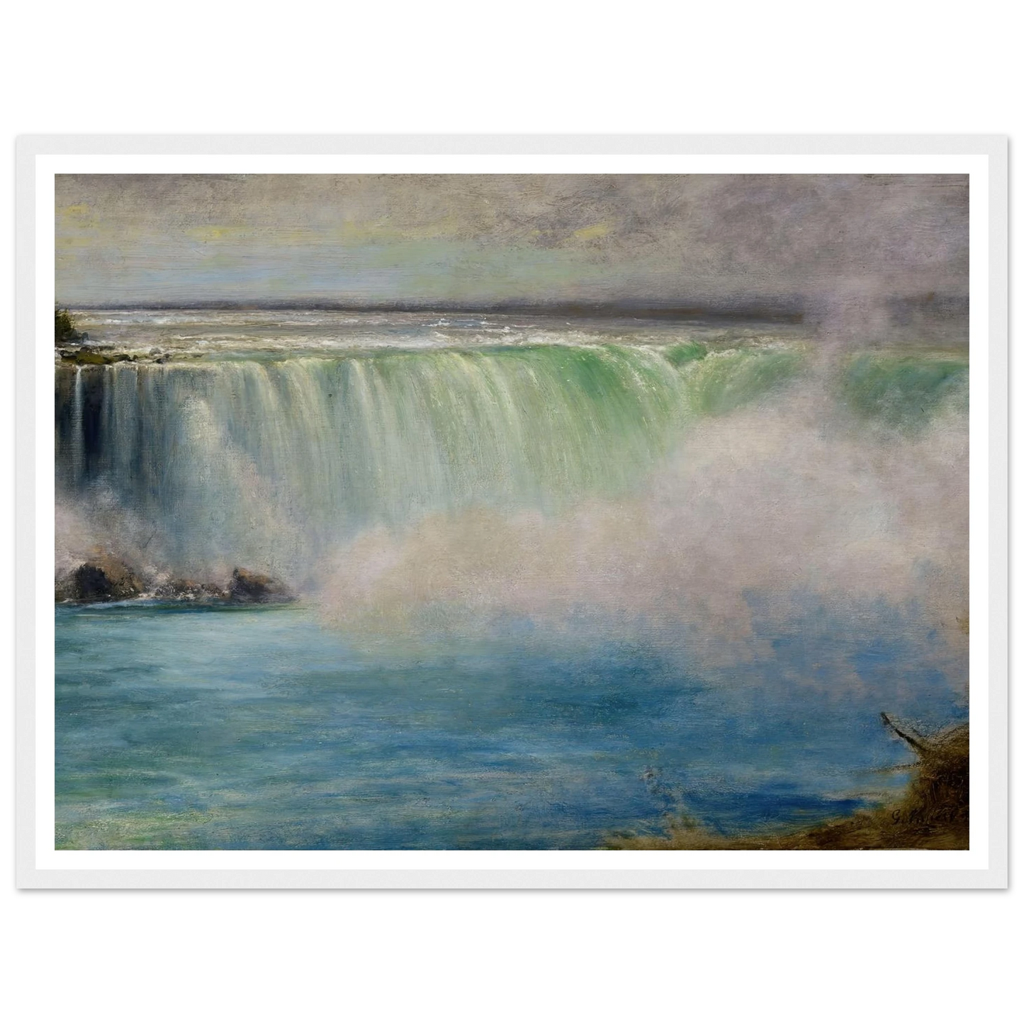 Niagara Falls (1885) Art Print | George Inness - Framed Poster - 30x40 cm / 12x16″ - Black frame