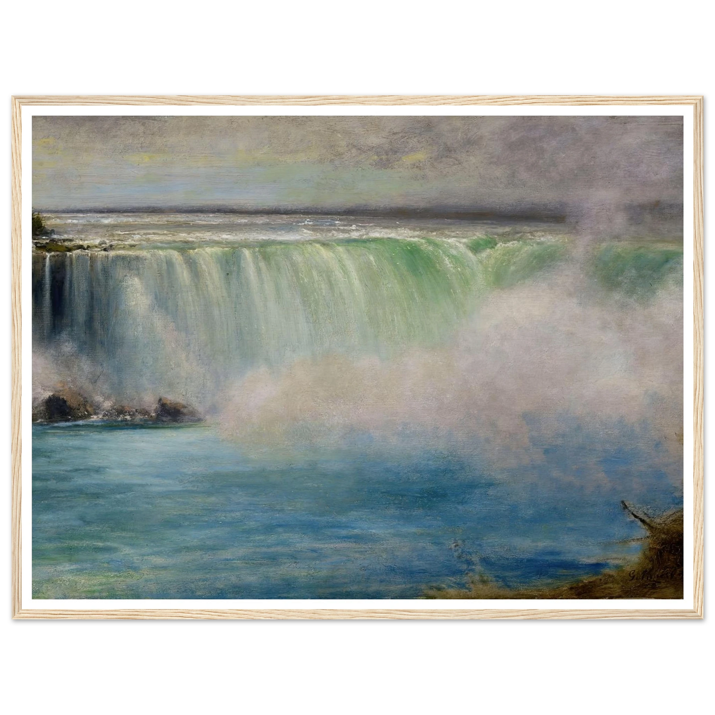 Niagara Falls (1885) Art Print | George Inness - Framed Poster - 30x40 cm / 12x16″ - Black frame