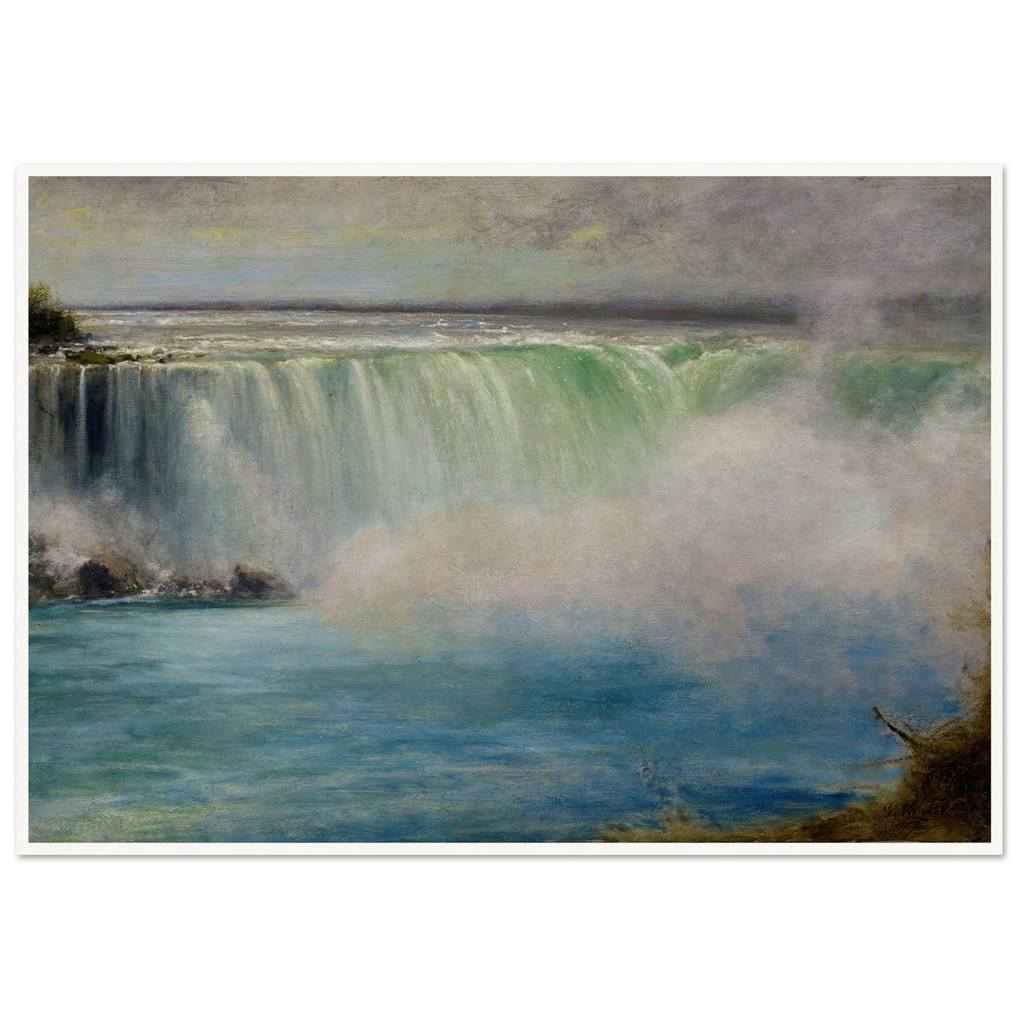 Niagara Falls (1885) Art Print | George Inness - Framed Poster - 30x40 cm / 12x16″ - Black frame