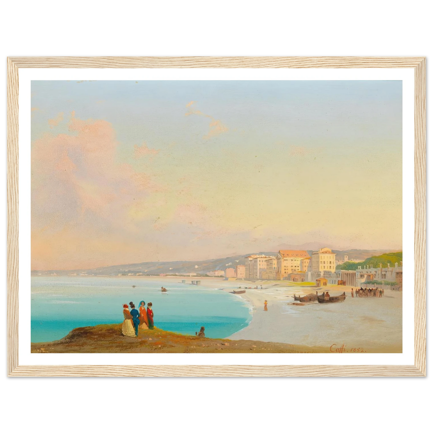 Nice (1852) Art Print | Ippolito Caffi - Framed Poster - 30x40 cm / 12x16″ - Black frame