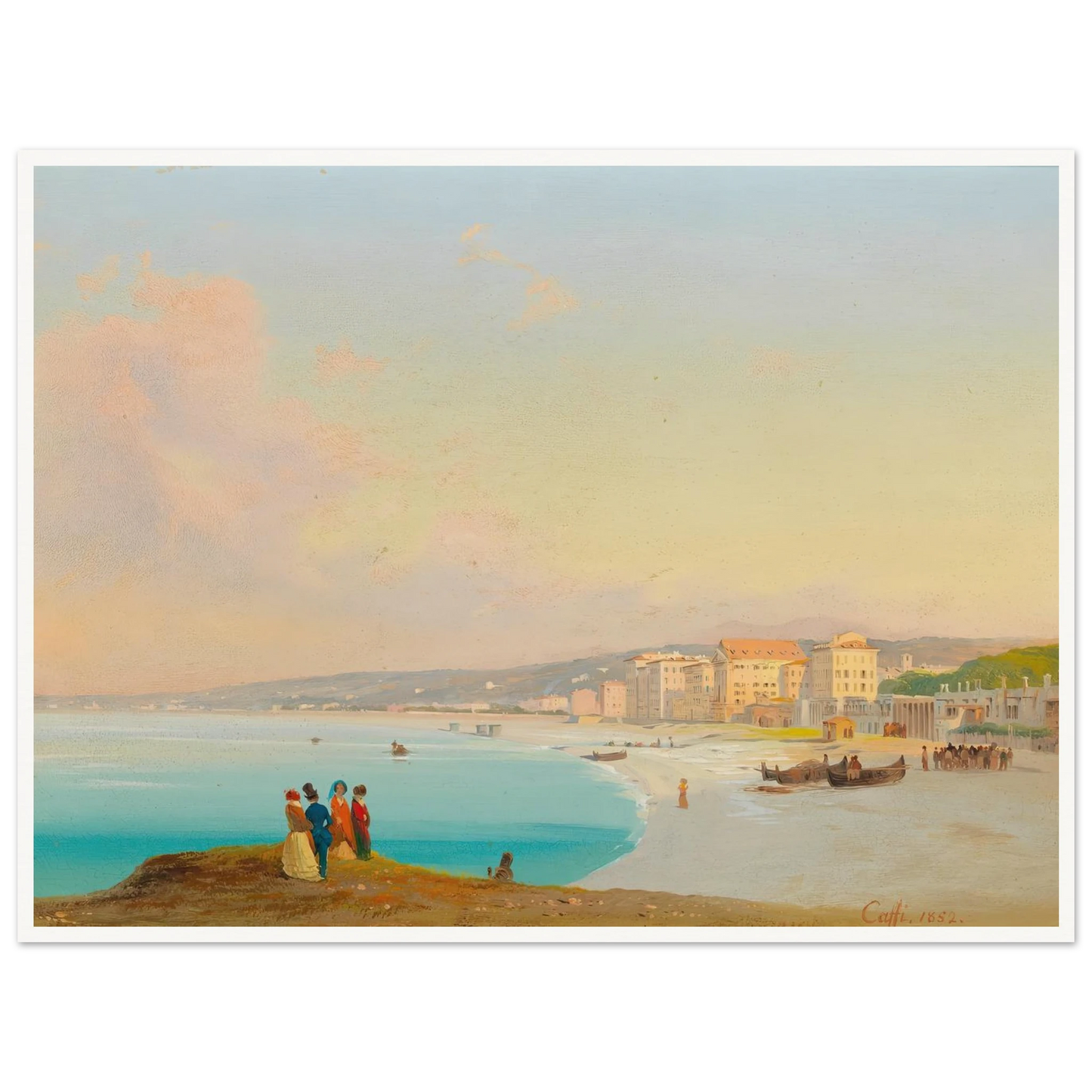 Nice (1852) Art Print | Ippolito Caffi - Framed Poster - 30x40 cm / 12x16″ - Black frame