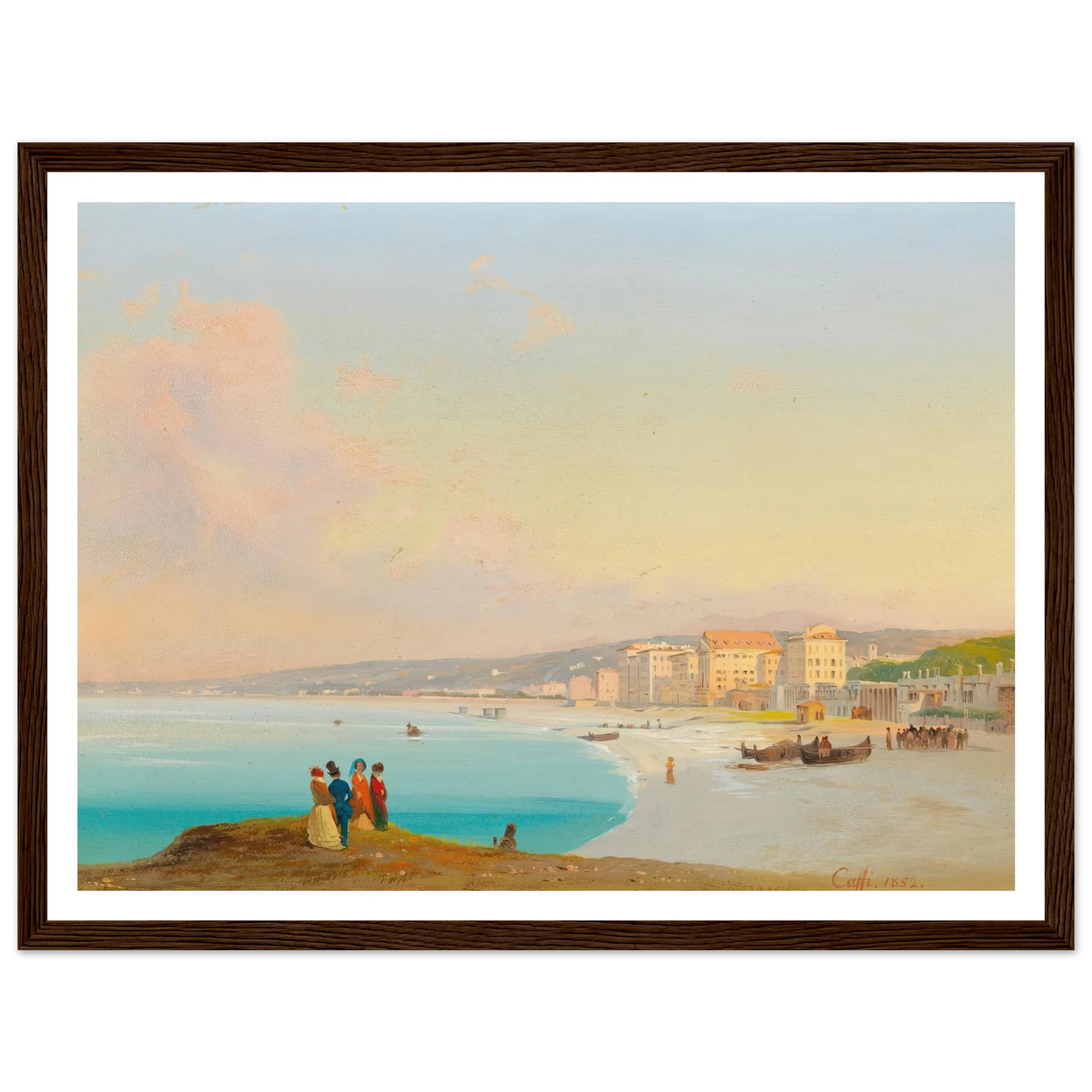 Nice (1852) Art Print | Ippolito Caffi - Framed Poster - 30x40 cm / 12x16″ - Black frame