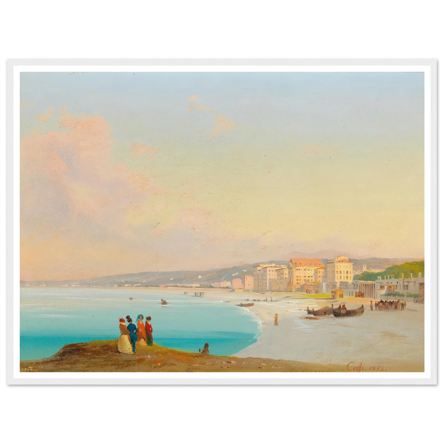 Nice (1852) Art Print | Ippolito Caffi - Framed Poster - 30x40 cm / 12x16″ - Black frame