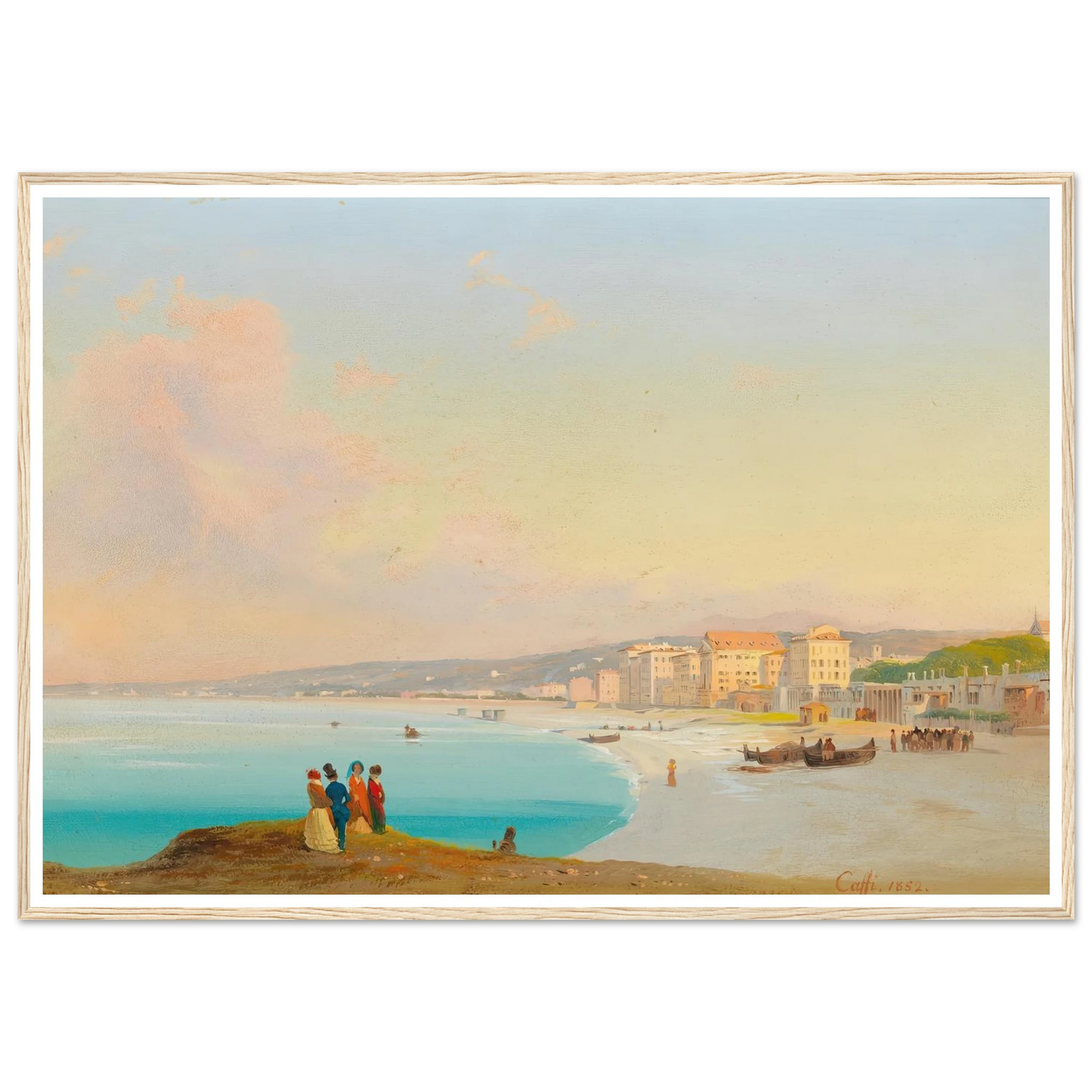 Nice (1852) Art Print | Ippolito Caffi - Framed Poster - 30x40 cm / 12x16″ - Black frame