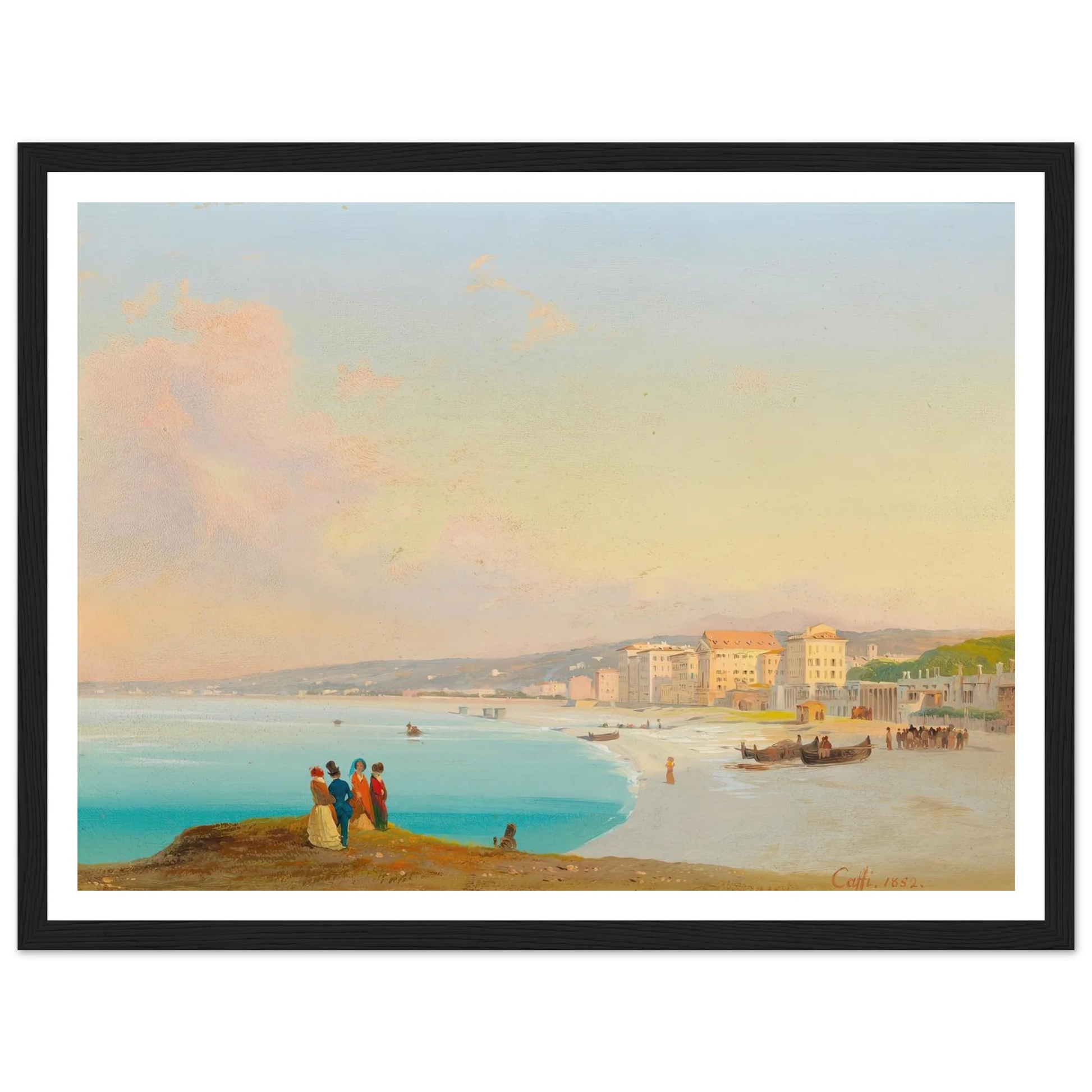 Nice (1852) Art Print | Ippolito Caffi - Framed Poster - 30x40 cm / 12x16″ - Black frame