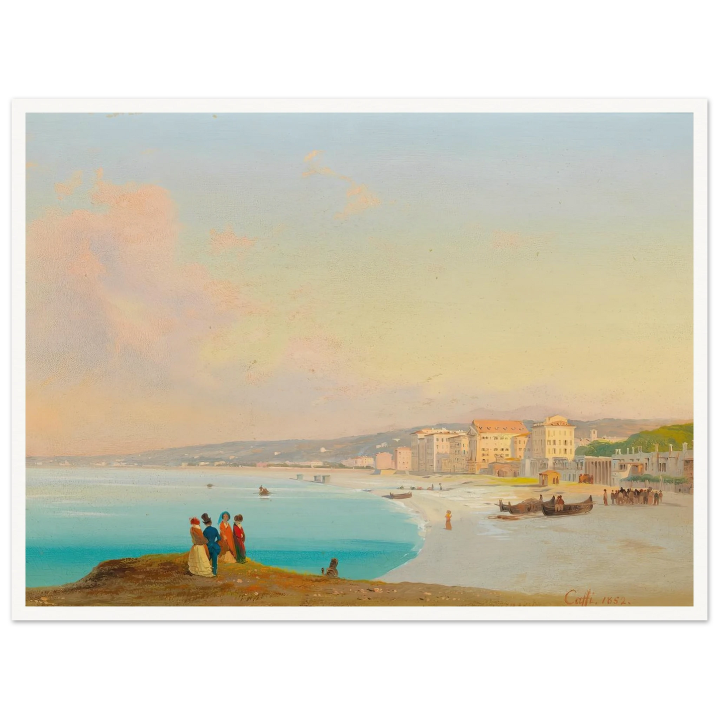 Nice (1852) Art Print | Ippolito Caffi - Framed Poster - 30x40 cm / 12x16″ - Black frame