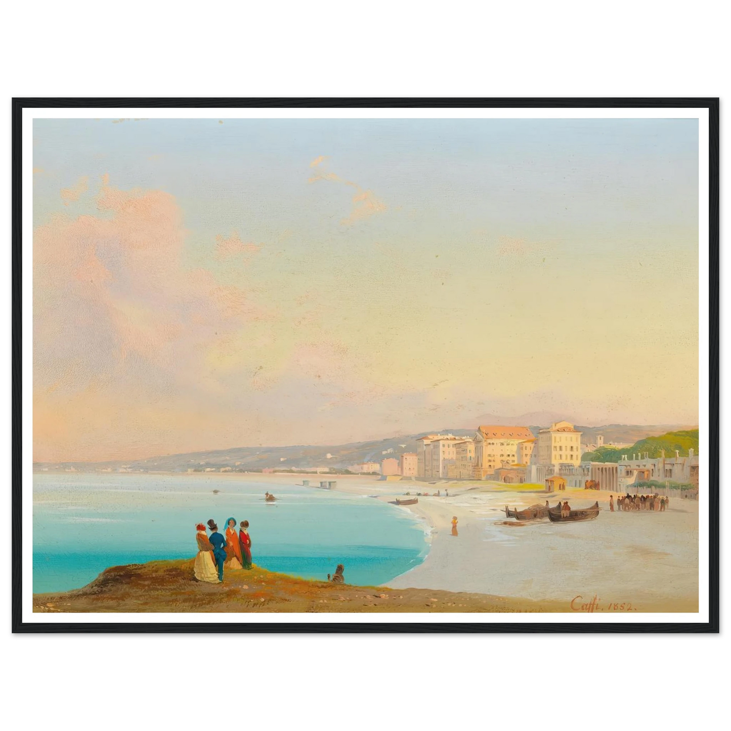 Nice (1852) Art Print | Ippolito Caffi - Framed Poster - 30x40 cm / 12x16″ - Black frame