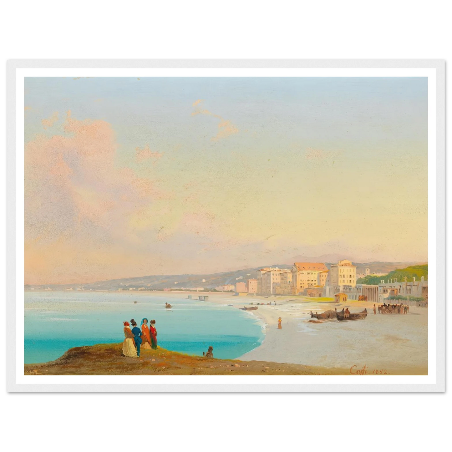 Nice (1852) Art Print | Ippolito Caffi - Framed Poster - 30x40 cm / 12x16″ - Black frame