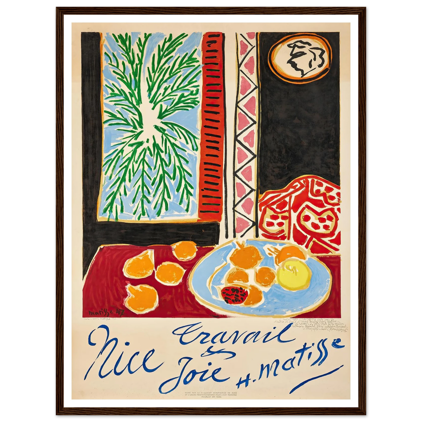Nice Travail et Joie (1947) Art Print | Henri Matisse - Framed Poster - 30x40 cm / 12x16″ - Black frame