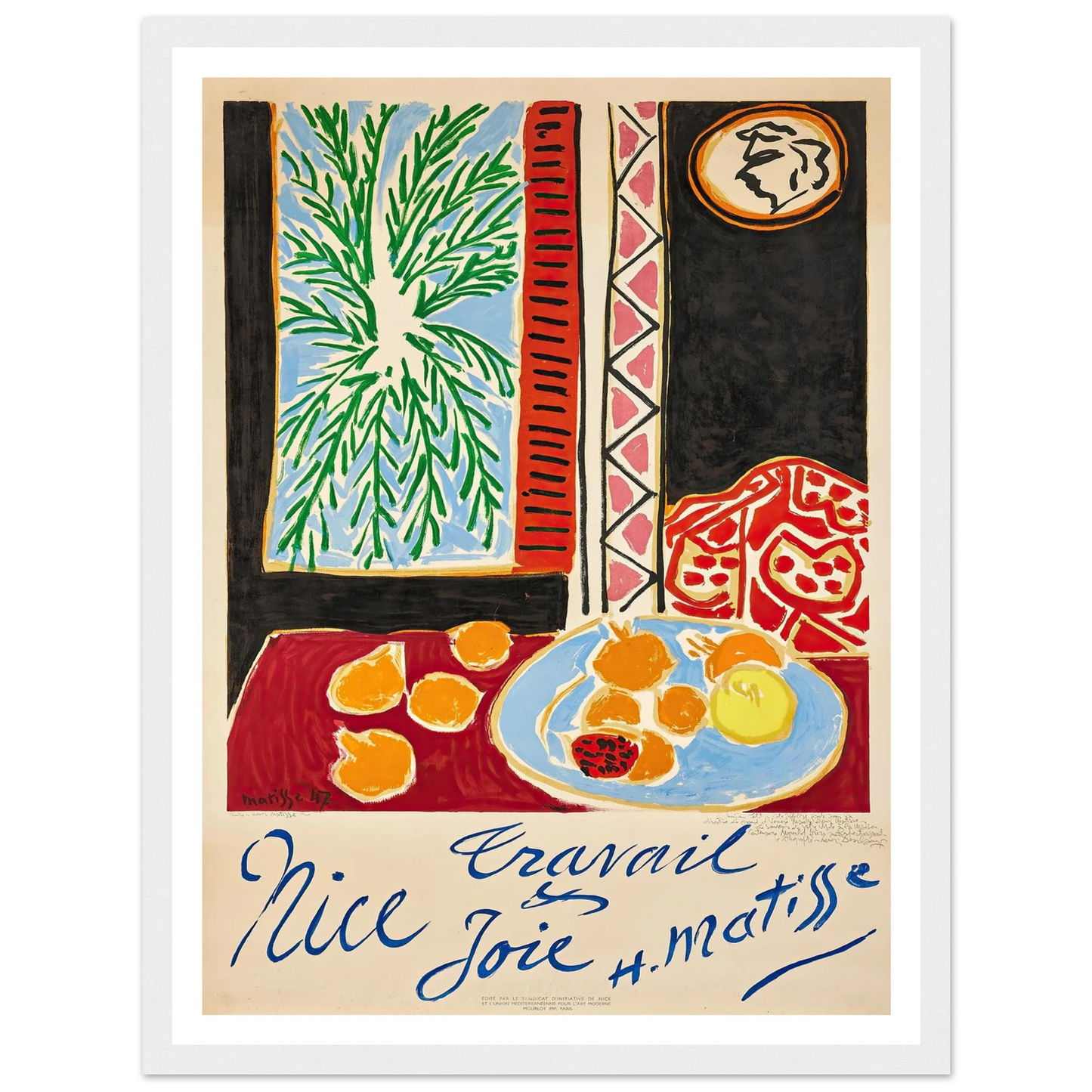 Nice Travail et Joie (1947) Art Print | Henri Matisse - Framed Poster - 30x40 cm / 12x16″ - Black frame