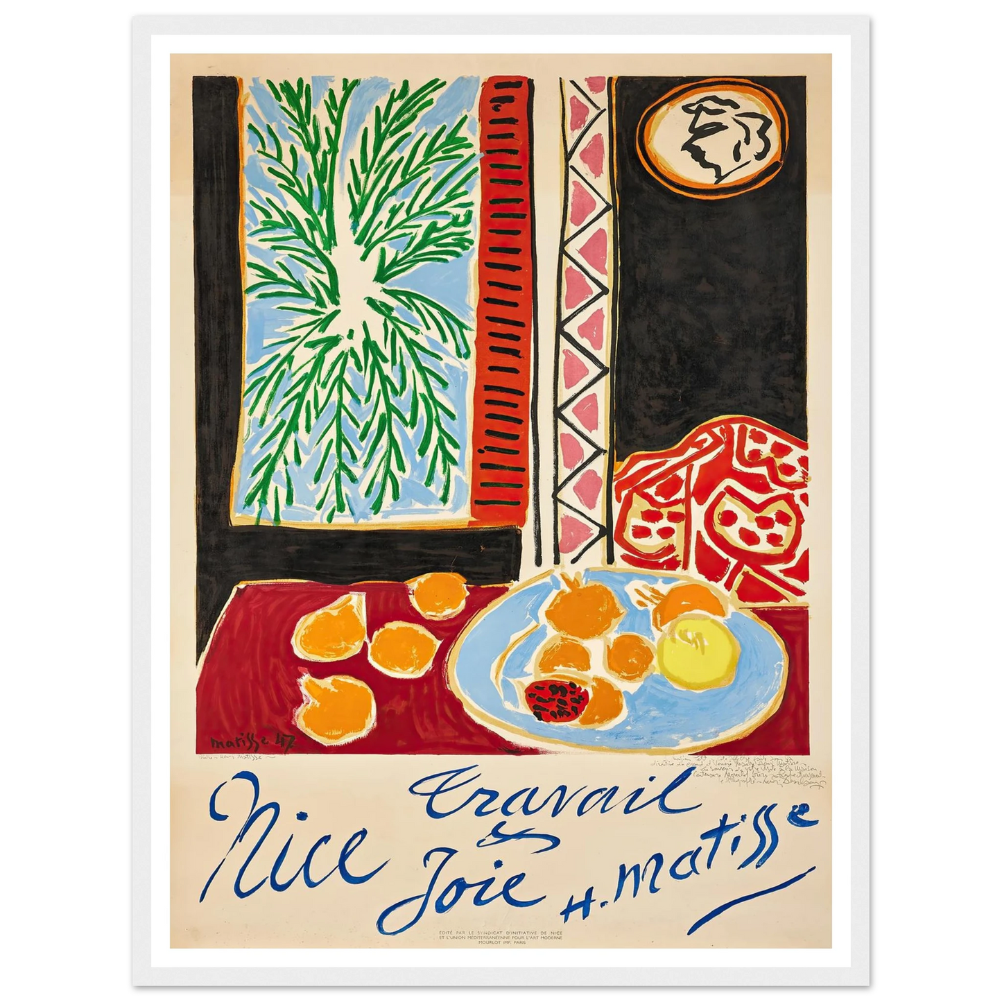 Nice Travail et Joie (1947) Art Print | Henri Matisse - Framed Poster - 30x40 cm / 12x16″ - Black frame