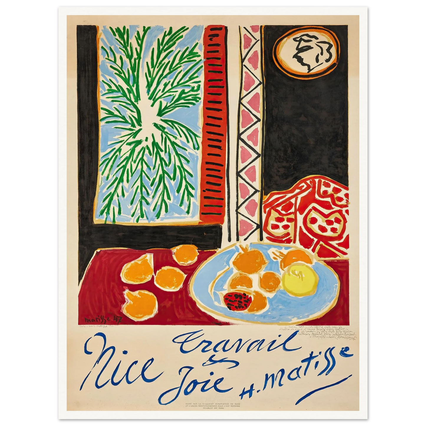 Nice Travail et Joie (1947) Art Print | Henri Matisse - Framed Poster - 30x40 cm / 12x16″ - Black frame