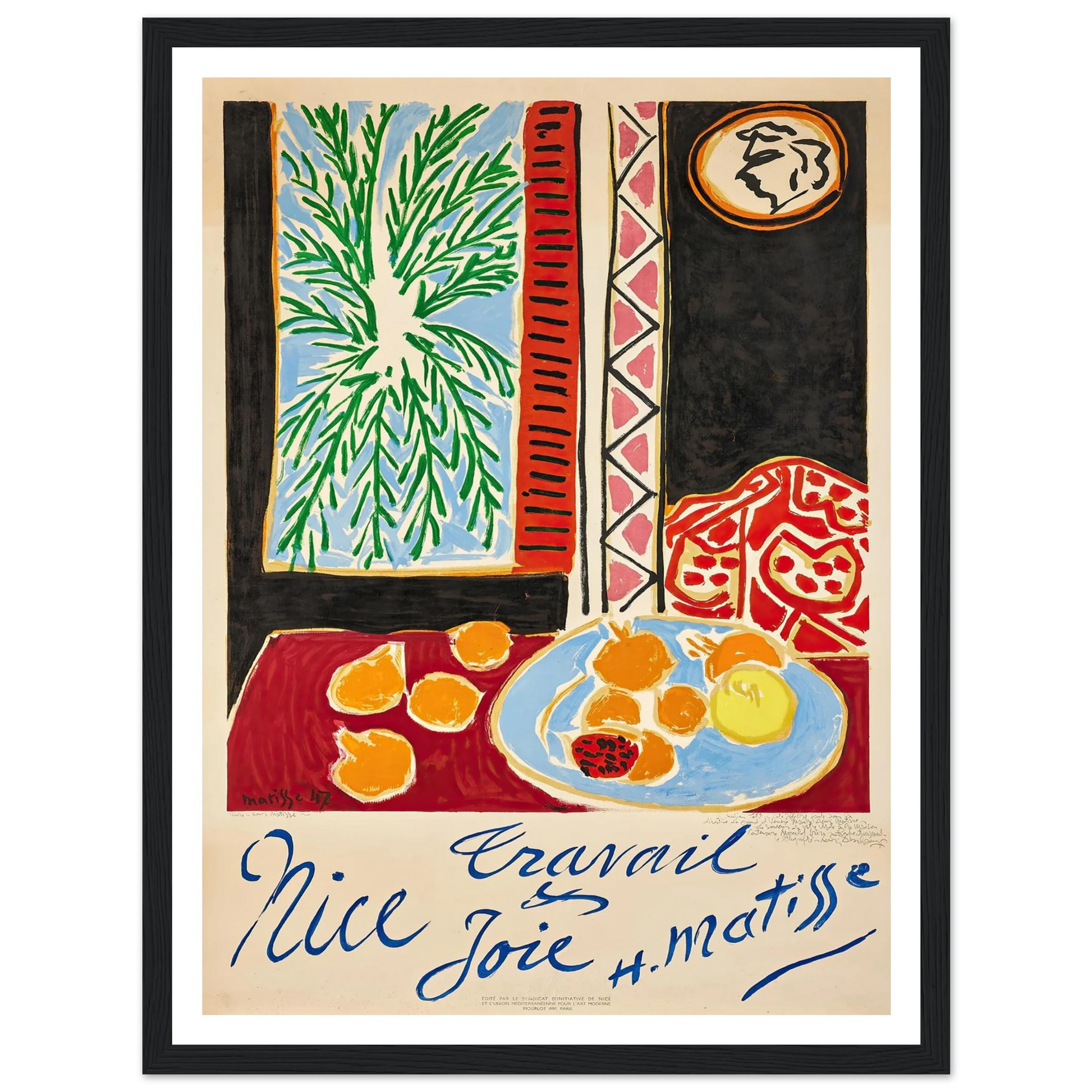 Nice Travail et Joie (1947) Art Print | Henri Matisse - Framed Poster - 30x40 cm / 12x16″ - Black frame