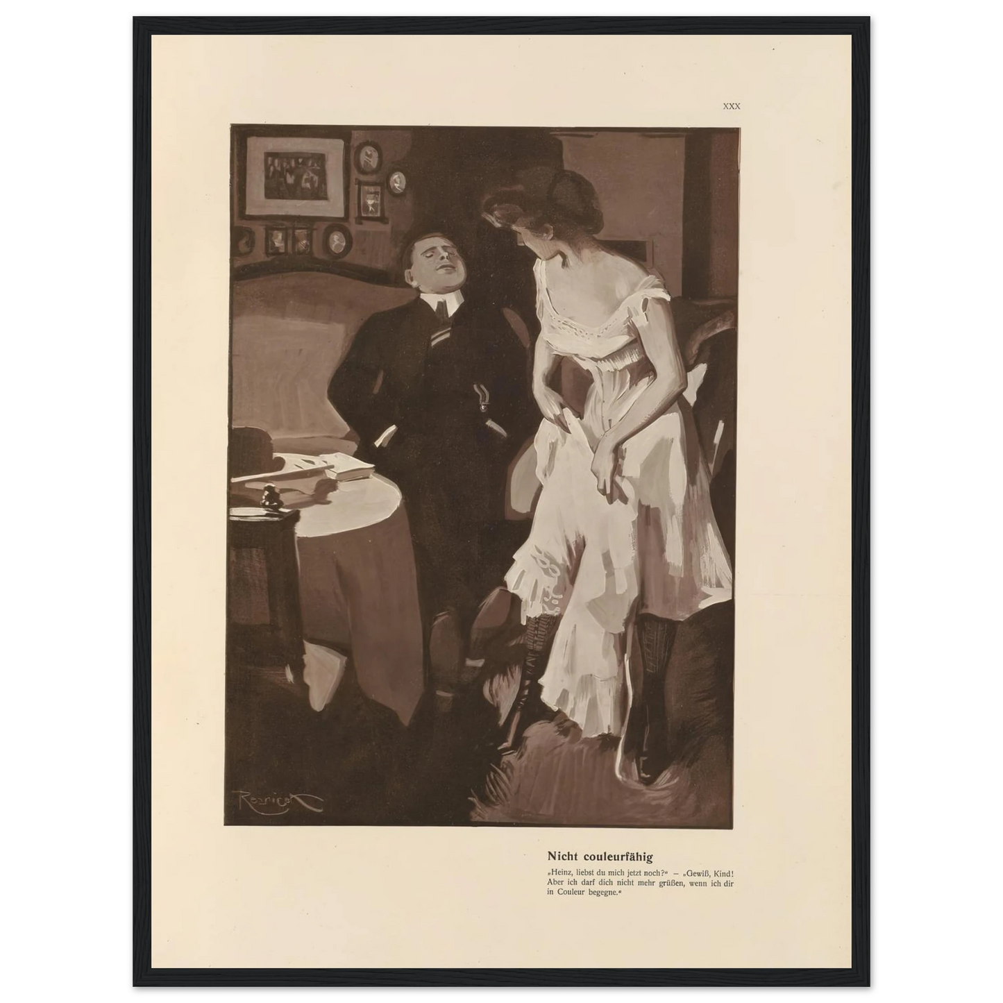 Nicht couleurfàhig (1908) Art Print | Ferdinand Freiherr von Reznicek - Framed Poster - 30x40 cm / 12x16″ - Black frame