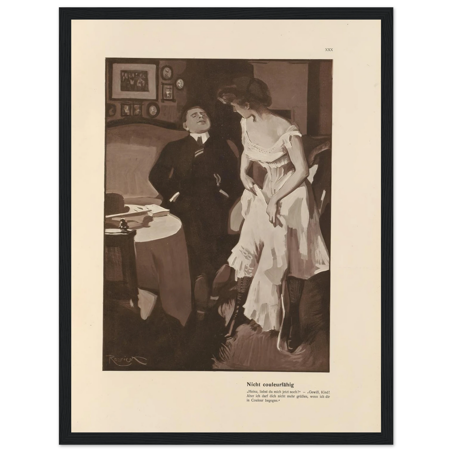 Nicht couleurfàhig (1908) Art Print | Ferdinand Freiherr von Reznicek - Framed Poster - 30x40 cm / 12x16″ - Black frame