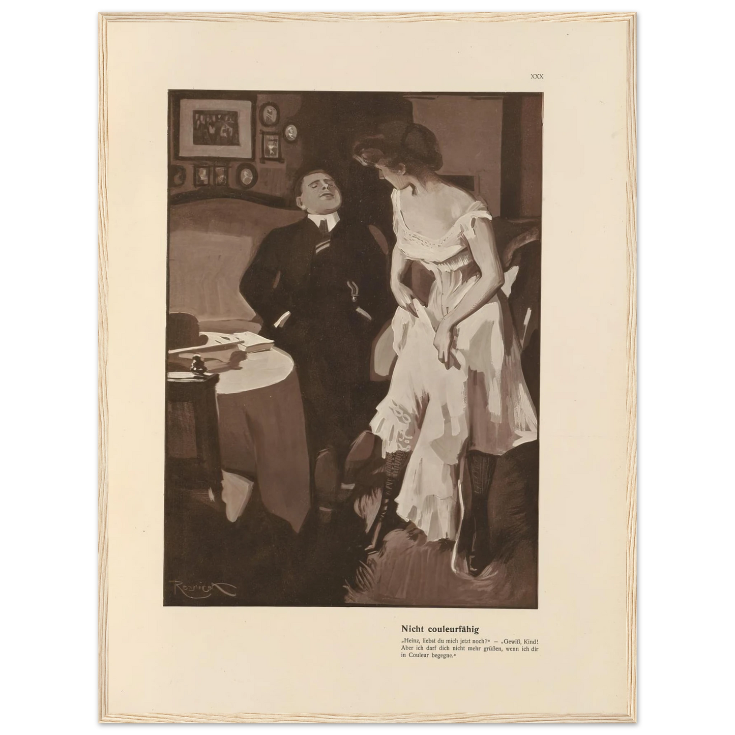 Nicht couleurfàhig (1908) Art Print | Ferdinand Freiherr von Reznicek - Framed Poster - 30x40 cm / 12x16″ - Black frame