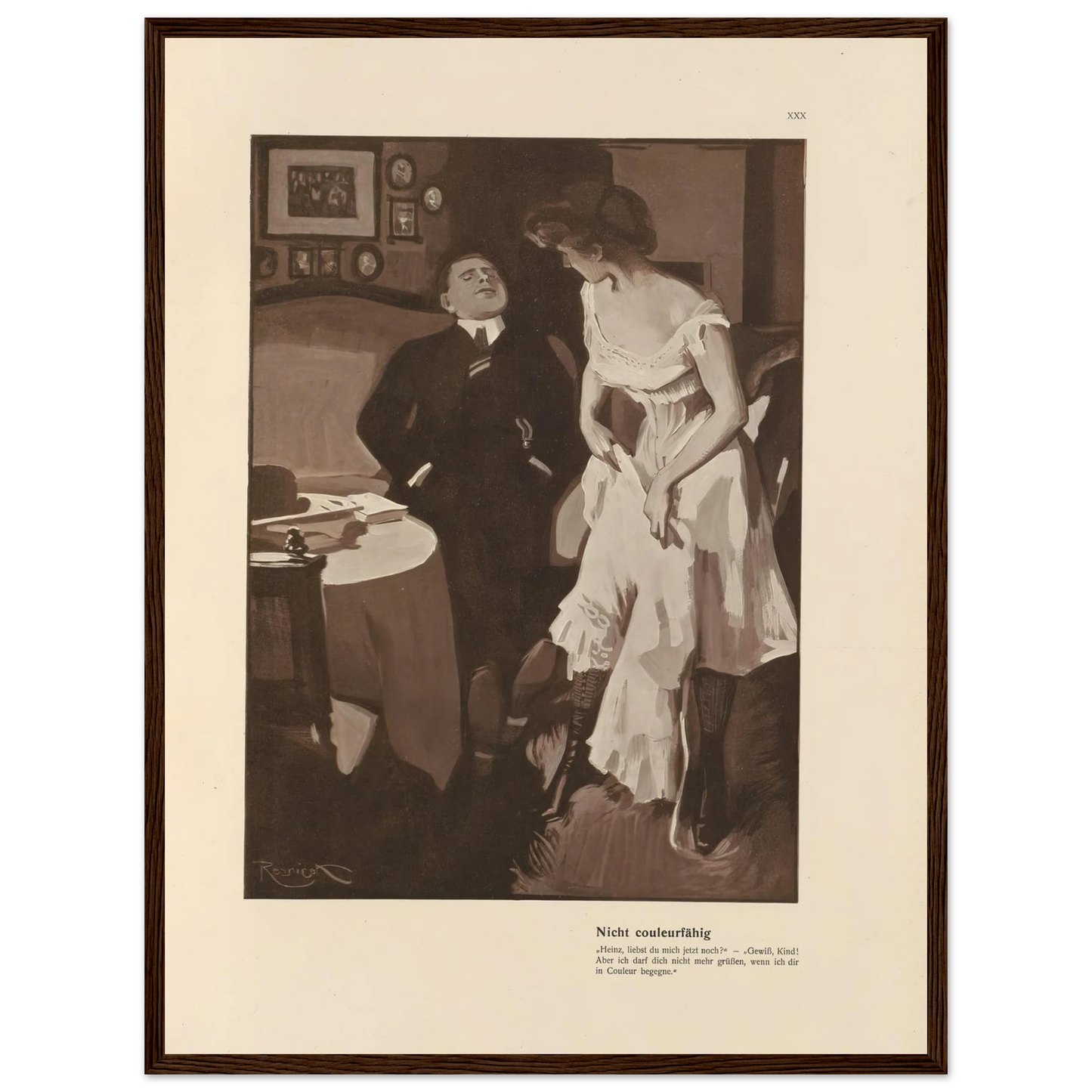 Nicht couleurfàhig (1908) Art Print | Ferdinand Freiherr von Reznicek - Framed Poster - 30x40 cm / 12x16″ - Black frame