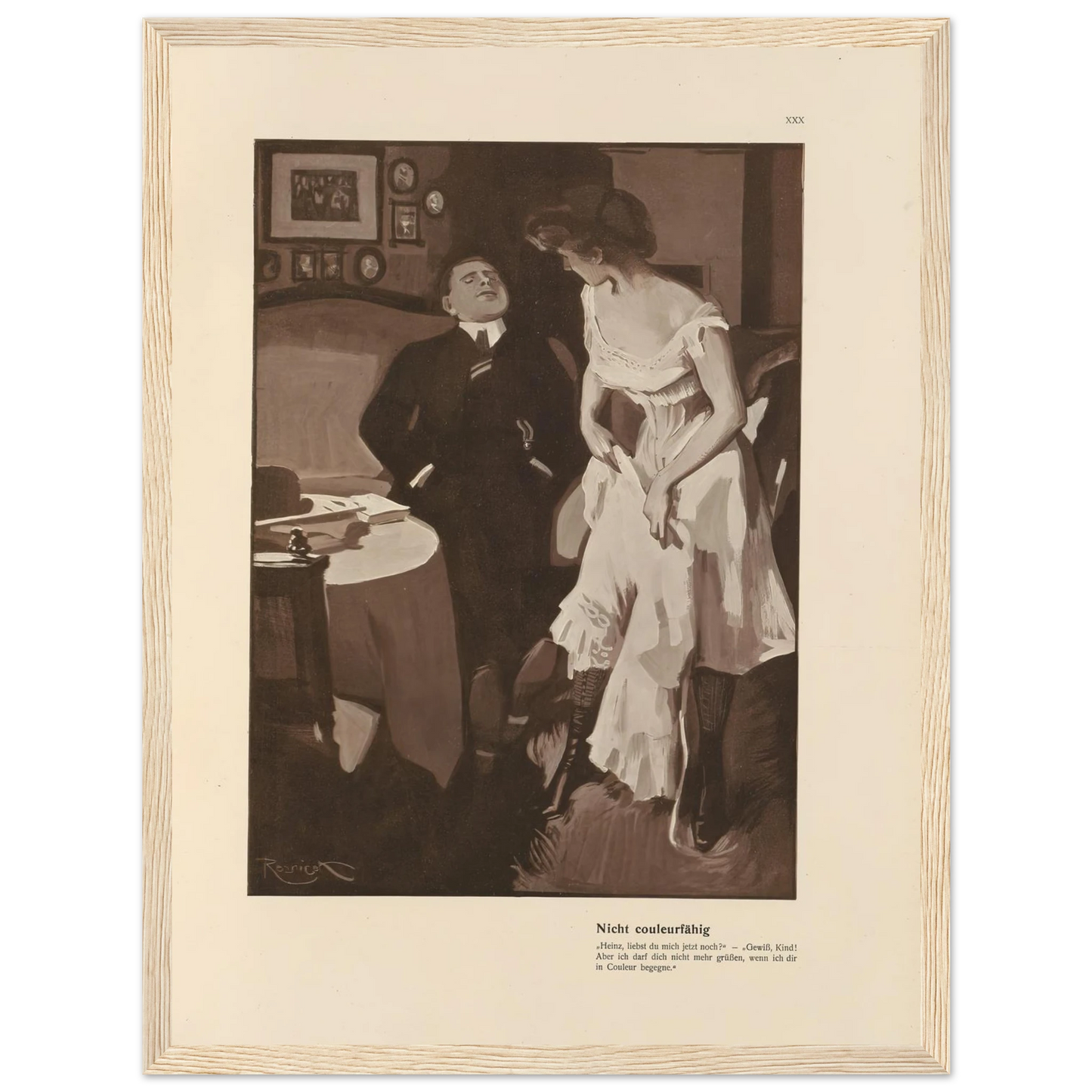 Nicht couleurfàhig (1908) Art Print | Ferdinand Freiherr von Reznicek - Framed Poster - 30x40 cm / 12x16″ - Black frame