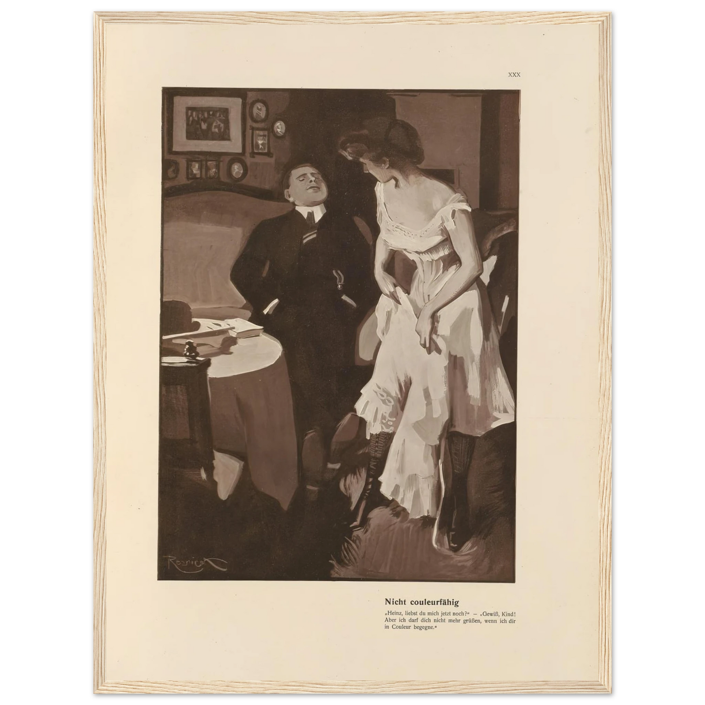 Nicht couleurfàhig (1908) Art Print | Ferdinand Freiherr von Reznicek - Framed Poster - 30x40 cm / 12x16″ - Black frame