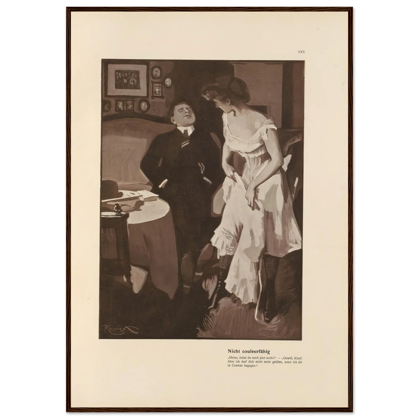 Nicht couleurfàhig (1908) Art Print | Ferdinand Freiherr von Reznicek - Framed Poster - 30x40 cm / 12x16″ - Black frame