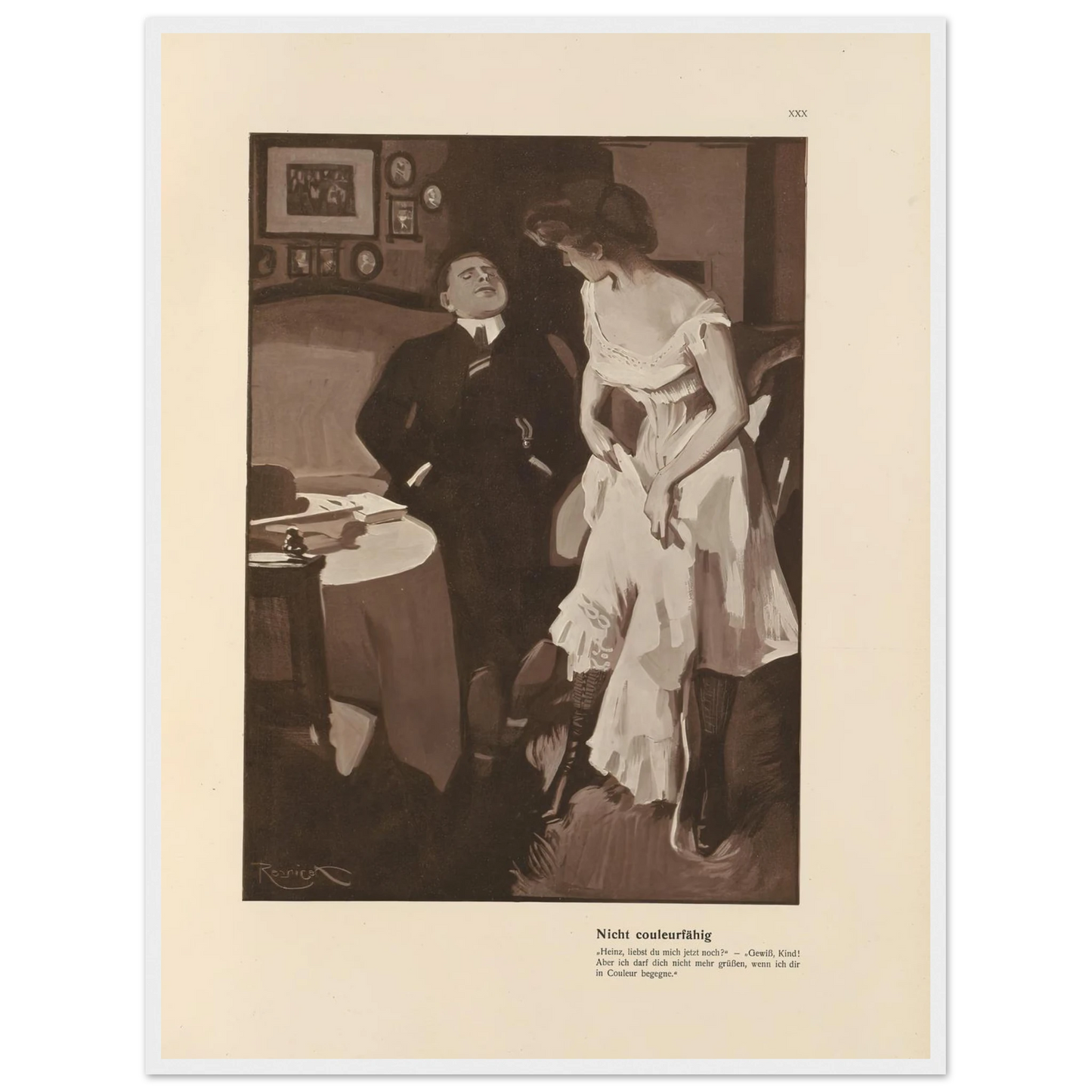 Nicht couleurfàhig (1908) Art Print | Ferdinand Freiherr von Reznicek - Framed Poster - 30x40 cm / 12x16″ - Black frame