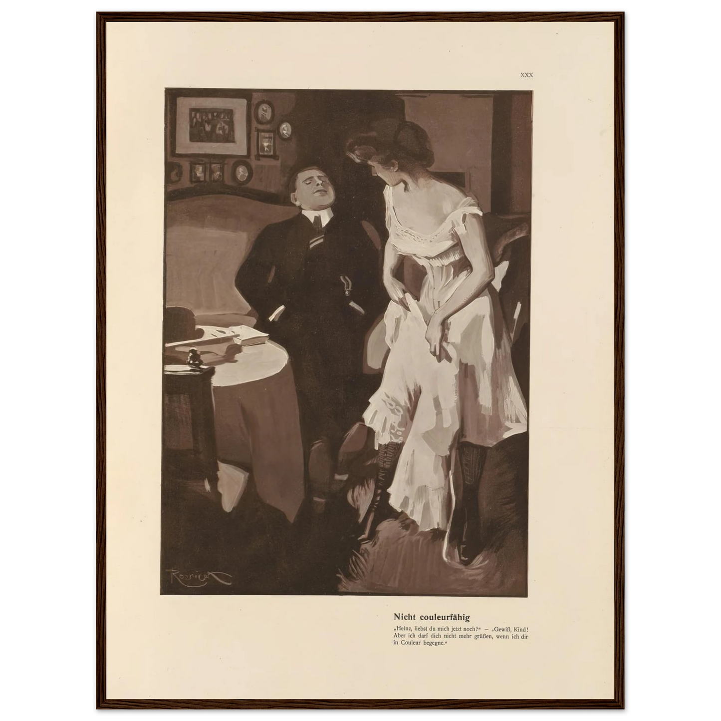 Nicht couleurfàhig (1908) Art Print | Ferdinand Freiherr von Reznicek - Framed Poster - 30x40 cm / 12x16″ - Black frame