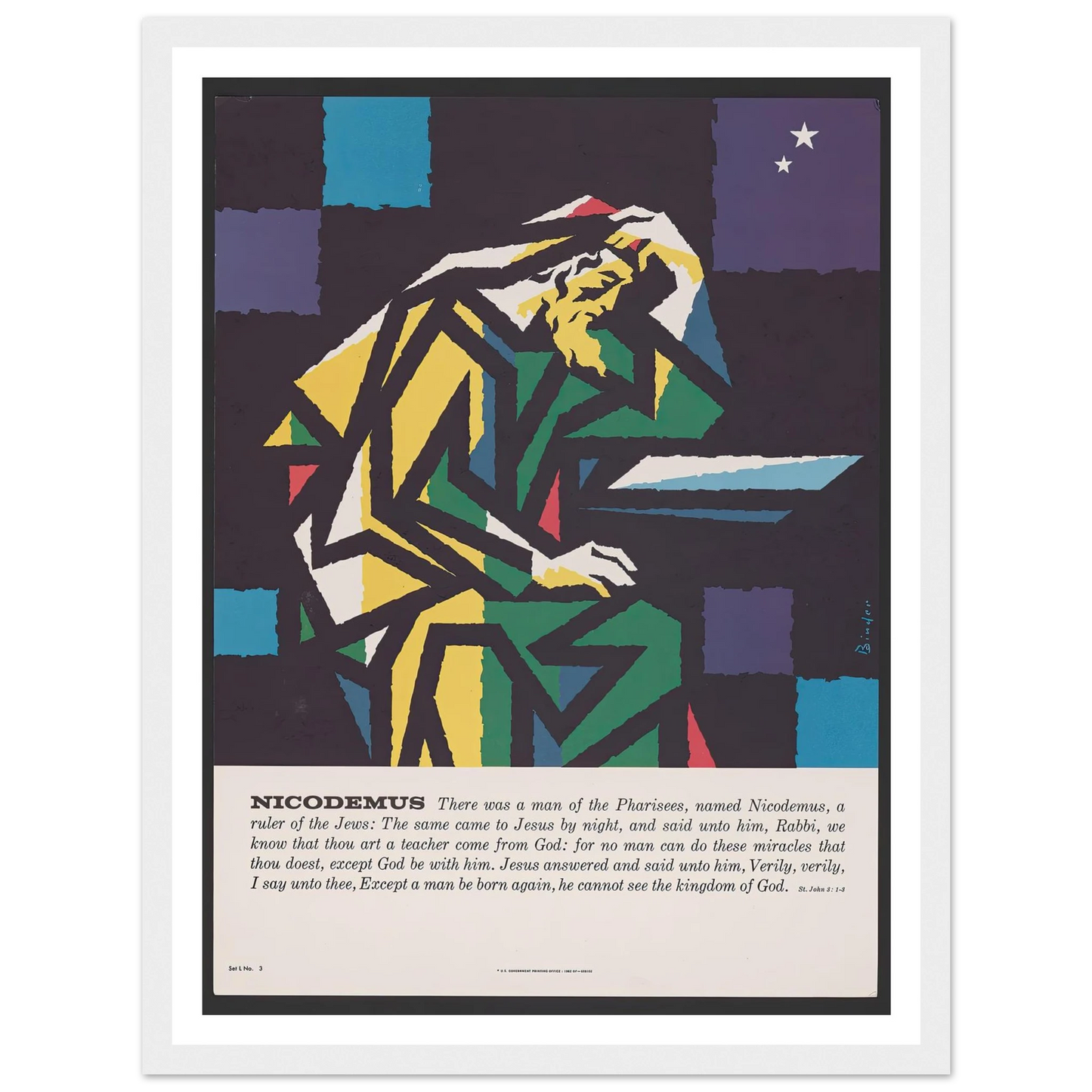 Nicodemus (1962) Art Print | Joseph Binder - Framed Poster - 30x40 cm / 12x16″ - Black frame
