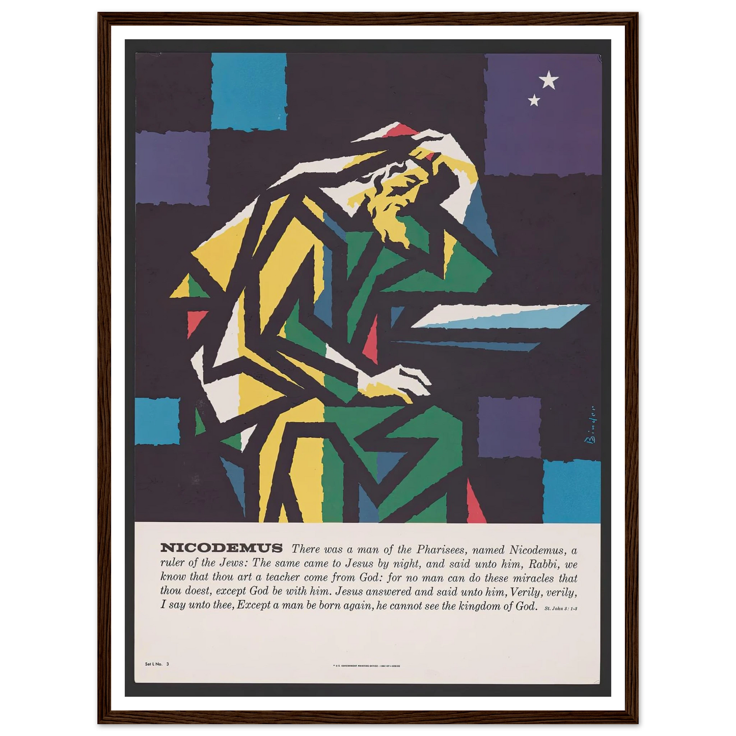 Nicodemus (1962) Art Print | Joseph Binder - Framed Poster - 30x40 cm / 12x16″ - Black frame