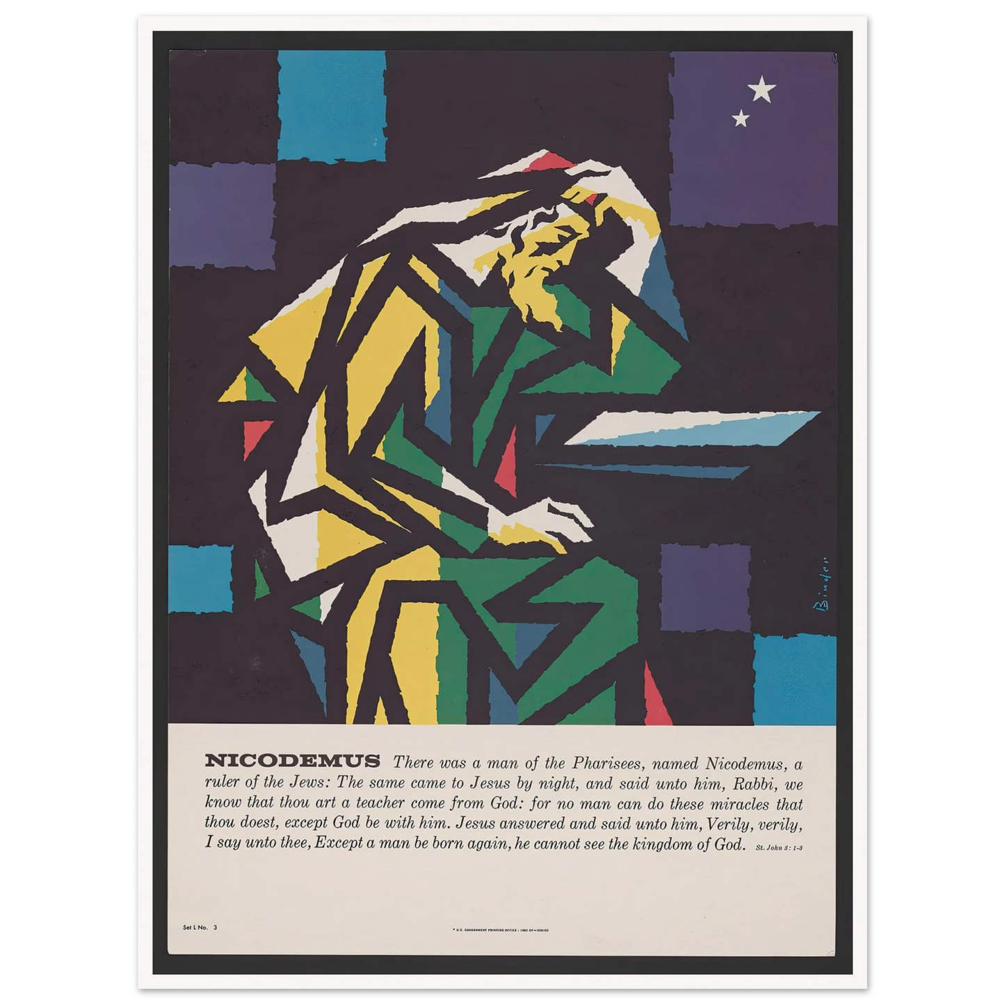 Nicodemus (1962) Art Print | Joseph Binder - Framed Poster - 30x40 cm / 12x16″ - Black frame