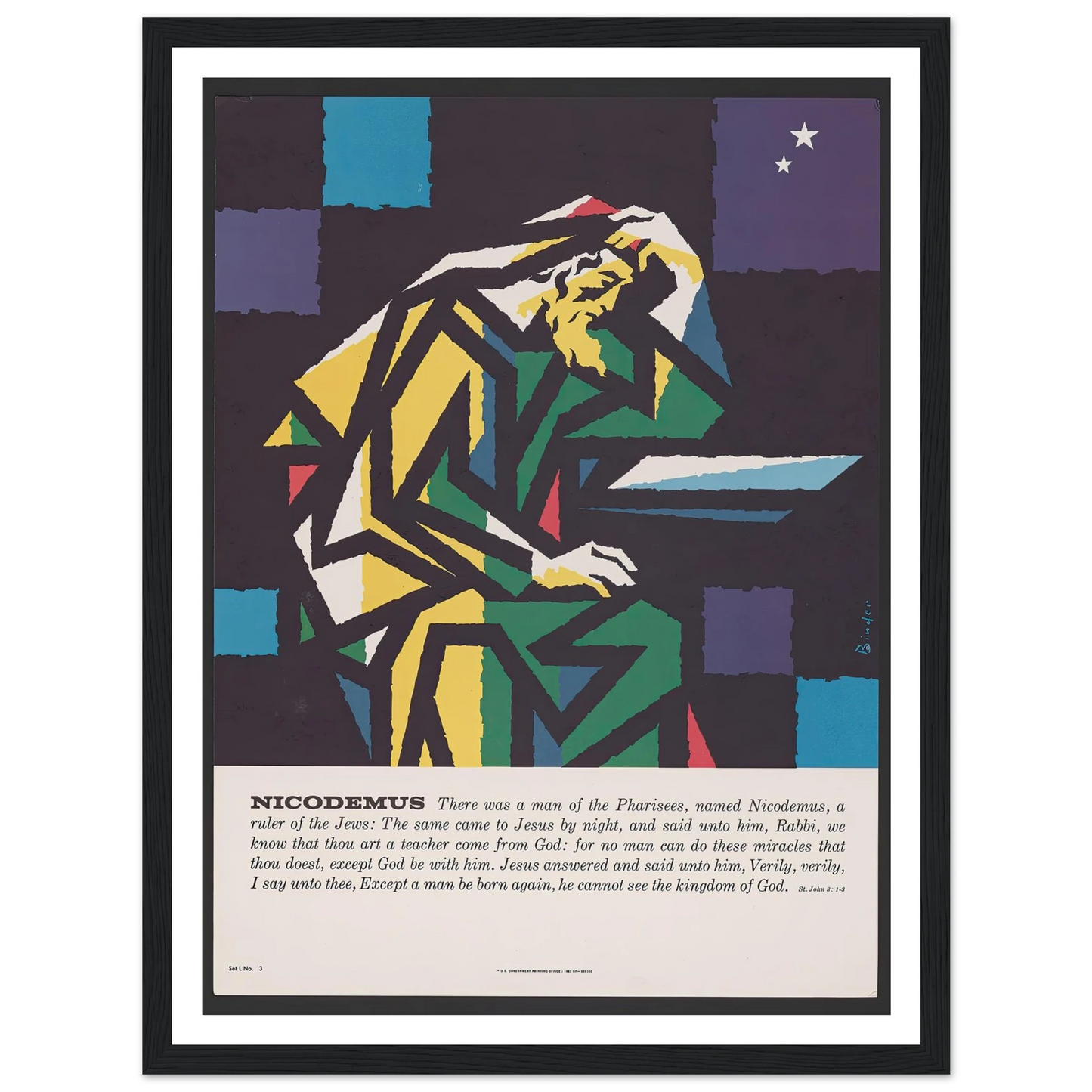 Nicodemus (1962) Art Print | Joseph Binder - Framed Poster - 30x40 cm / 12x16″ - Black frame