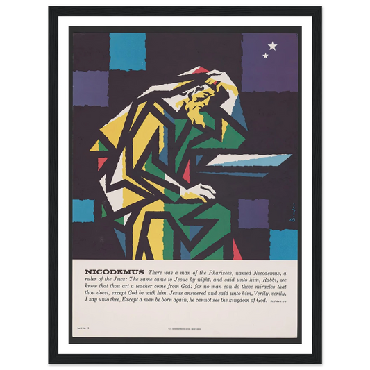 Nicodemus (1962) Art Print | Joseph Binder - Framed Poster - 30x40 cm / 12x16″ - Black frame