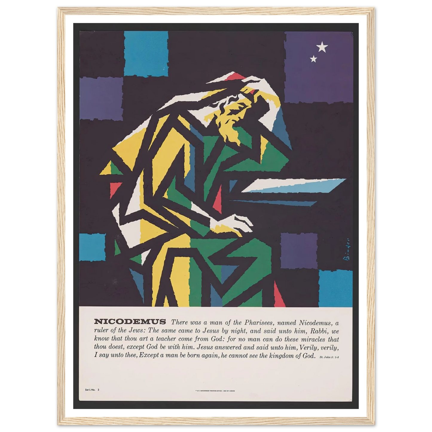 Nicodemus (1962) Art Print | Joseph Binder - Framed Poster - 30x40 cm / 12x16″ - Black frame