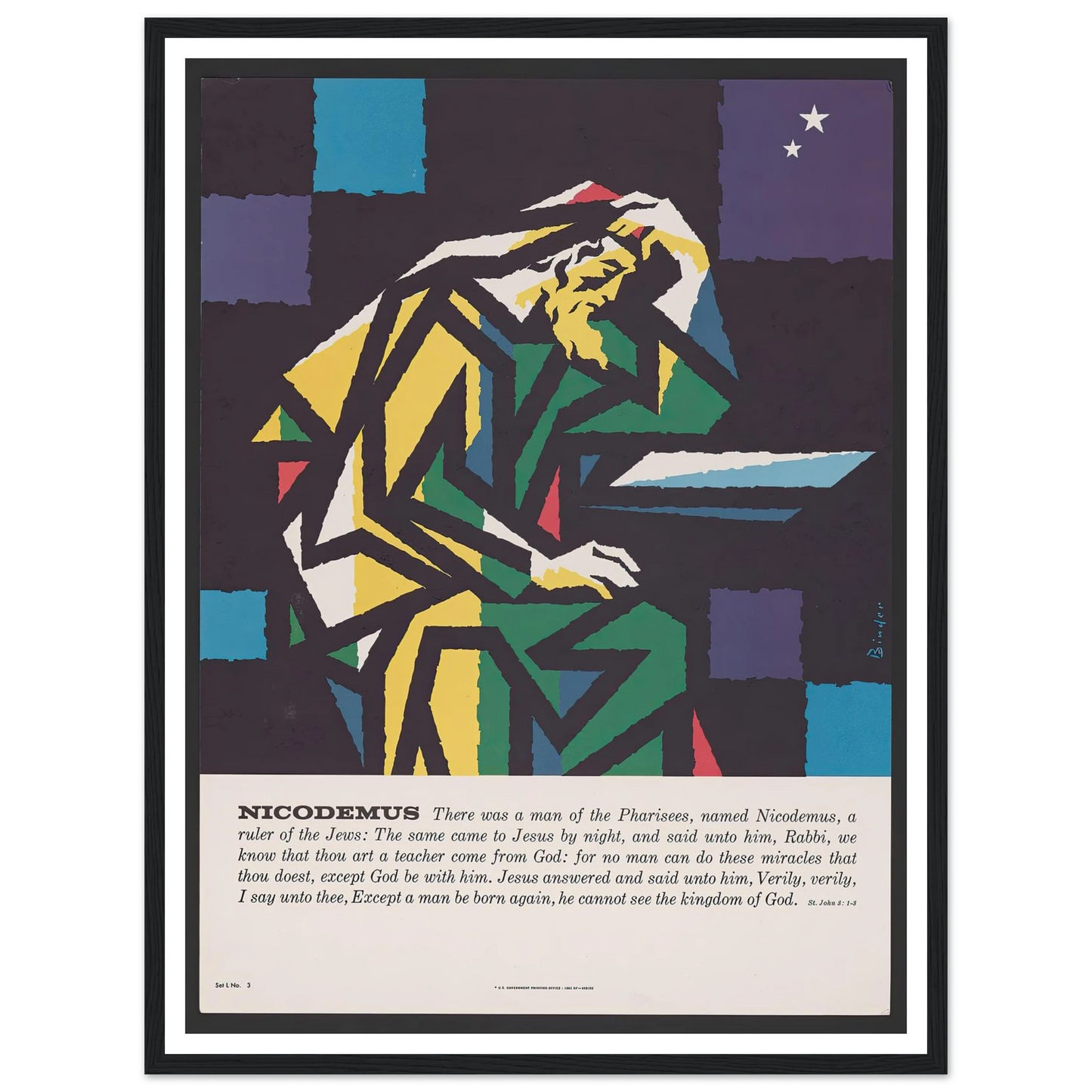 Nicodemus (1962) Art Print | Joseph Binder - Framed Poster - 30x40 cm / 12x16″ - Black frame