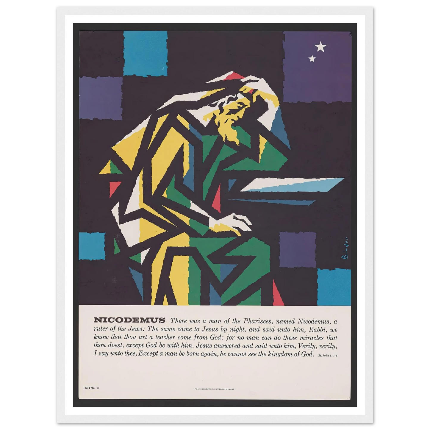 Nicodemus (1962) Art Print | Joseph Binder - Framed Poster - 30x40 cm / 12x16″ - Black frame