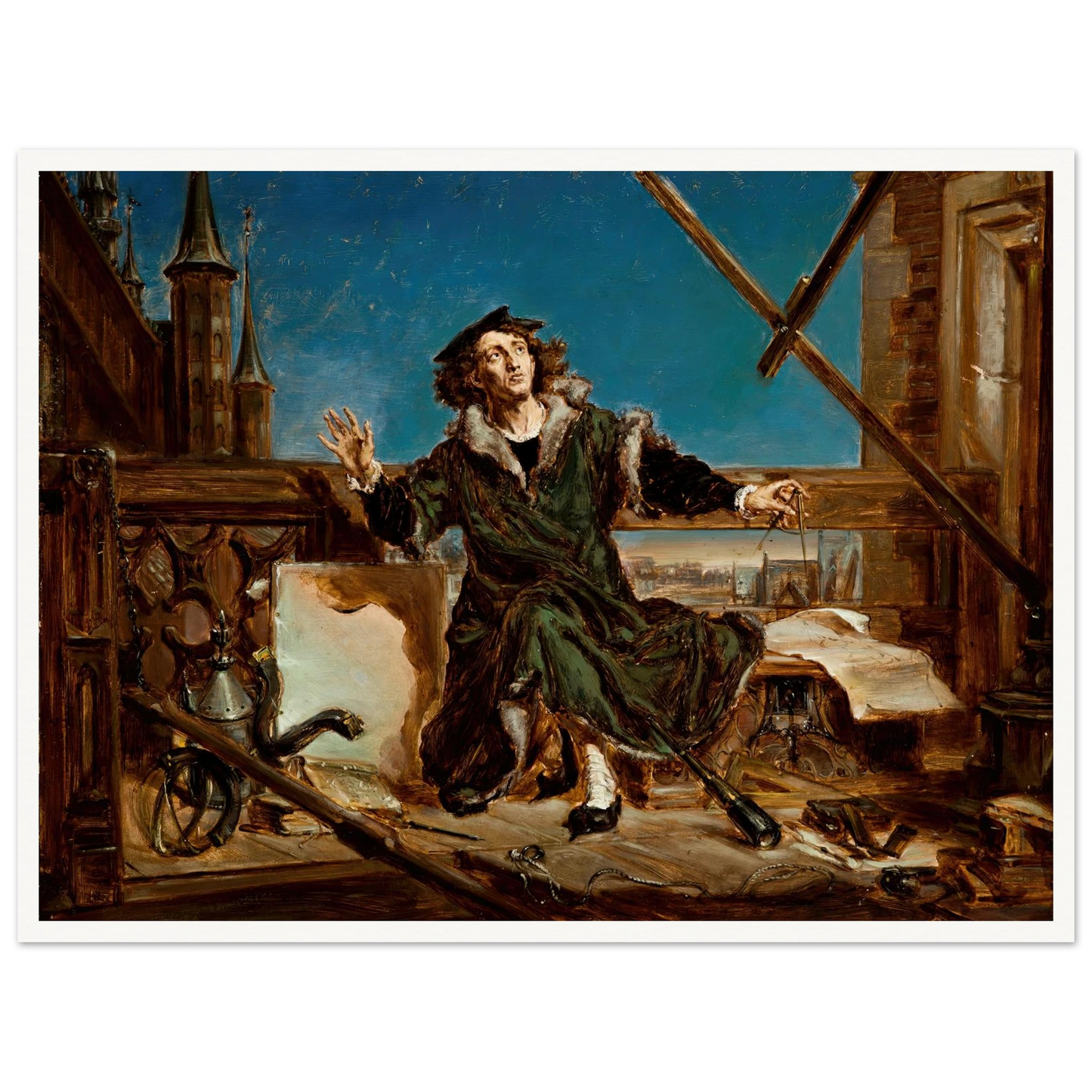 Nicolaus Copernicus (1871) Art Print | Jan Matejko - Framed Poster - 30x40 cm / 12x16″ - Black frame