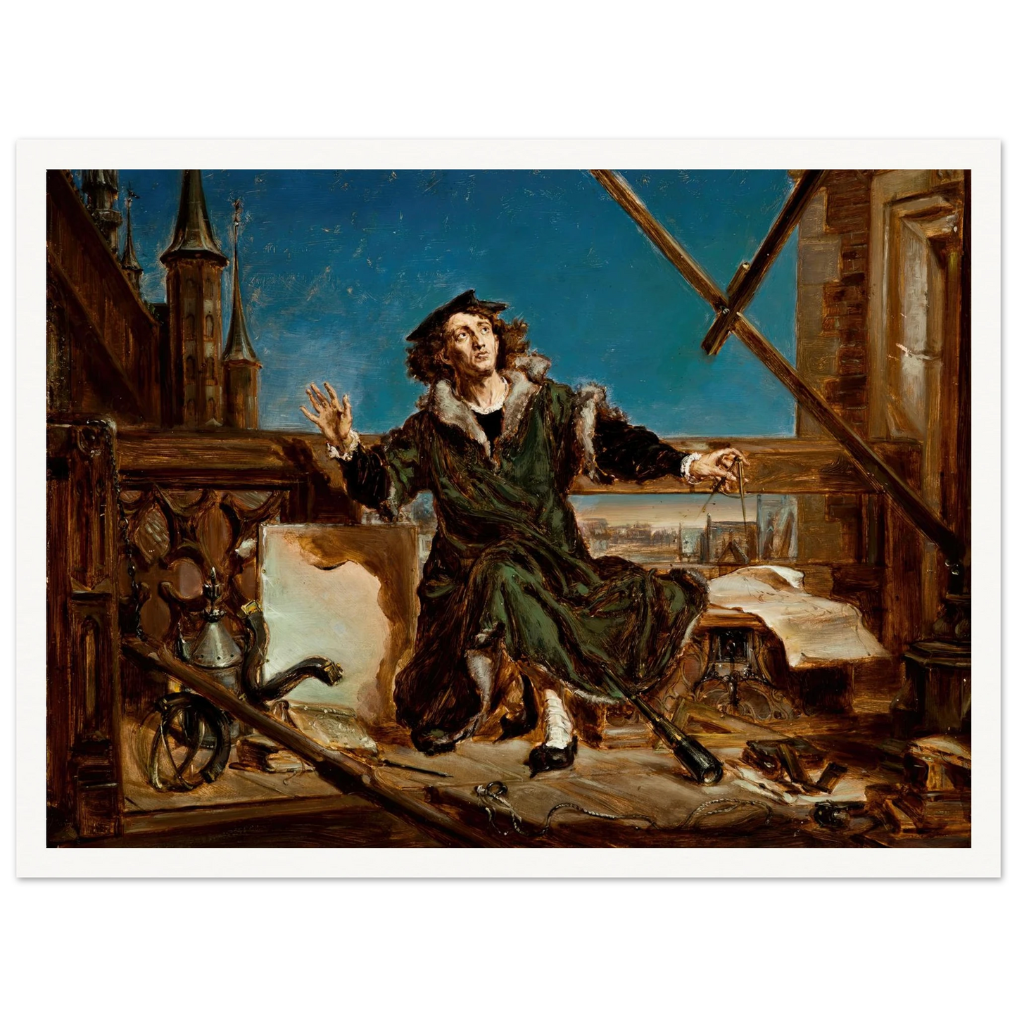 Nicolaus Copernicus (1871) Art Print | Jan Matejko - Framed Poster - 30x40 cm / 12x16″ - Black frame