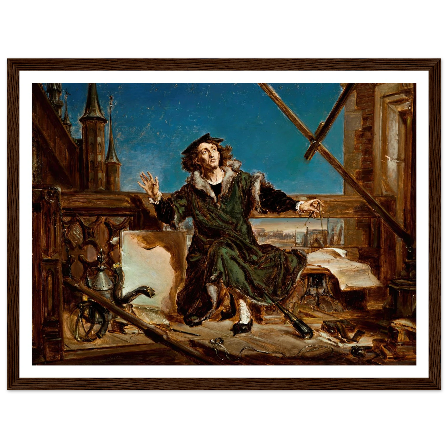 Nicolaus Copernicus (1871) Art Print | Jan Matejko - Framed Poster - 30x40 cm / 12x16″ - Black frame