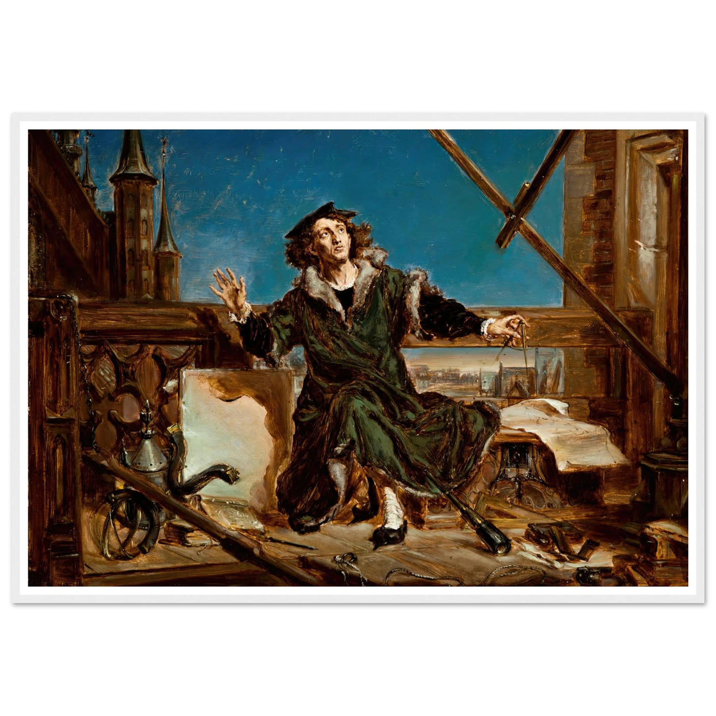 Nicolaus Copernicus (1871) Art Print | Jan Matejko - Framed Poster - 30x40 cm / 12x16″ - Black frame