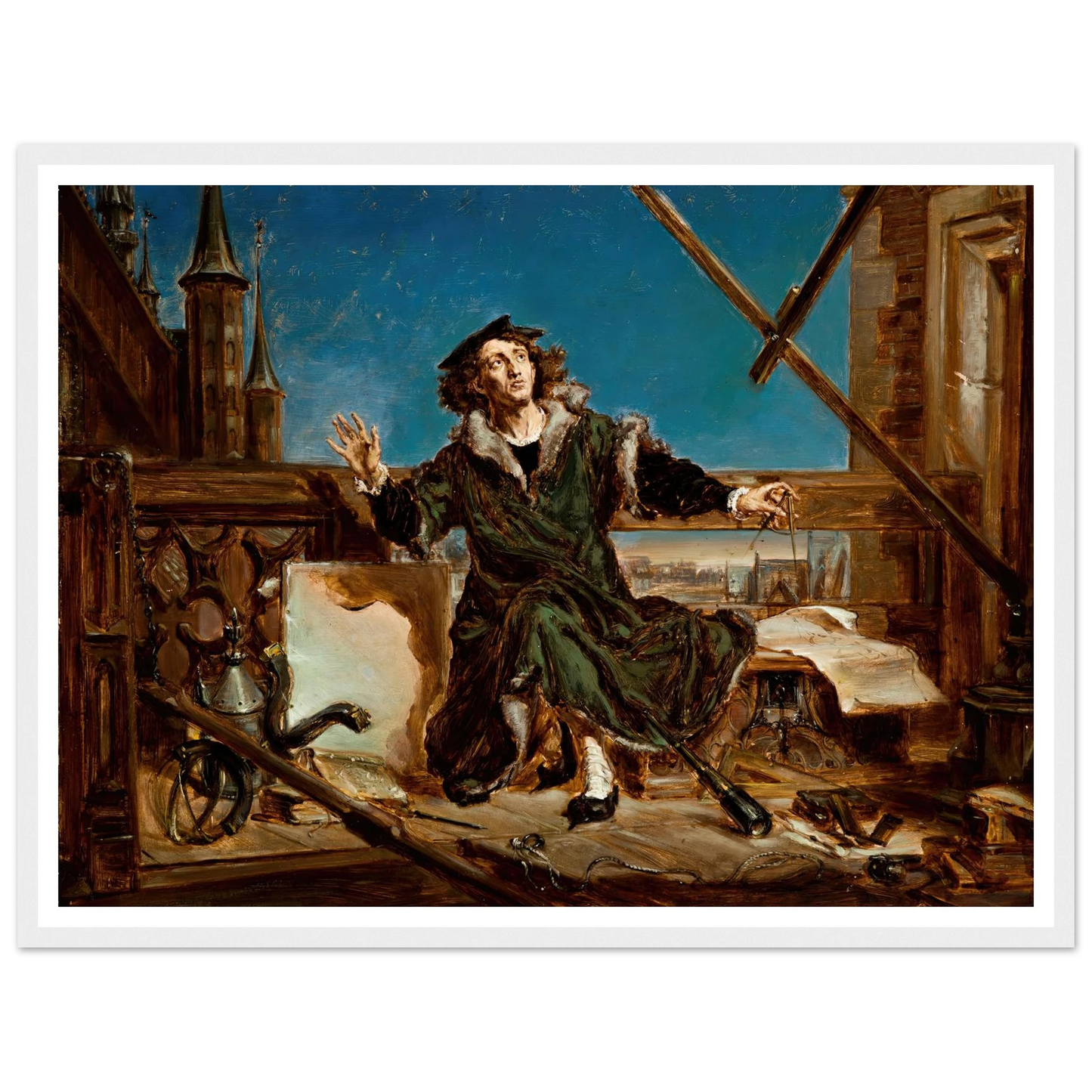 Nicolaus Copernicus (1871) Art Print | Jan Matejko - Framed Poster - 30x40 cm / 12x16″ - Black frame