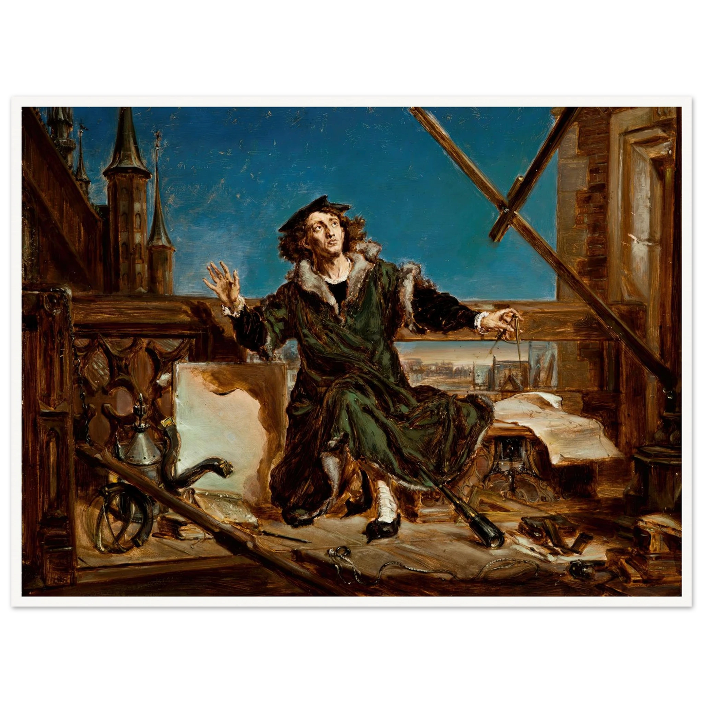Nicolaus Copernicus (1871) Art Print | Jan Matejko - Framed Poster - 30x40 cm / 12x16″ - Black frame