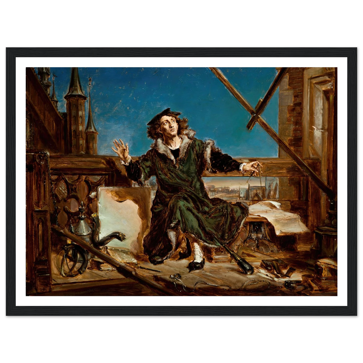 Nicolaus Copernicus (1871) Art Print | Jan Matejko - Framed Poster - 30x40 cm / 12x16″ - Black frame