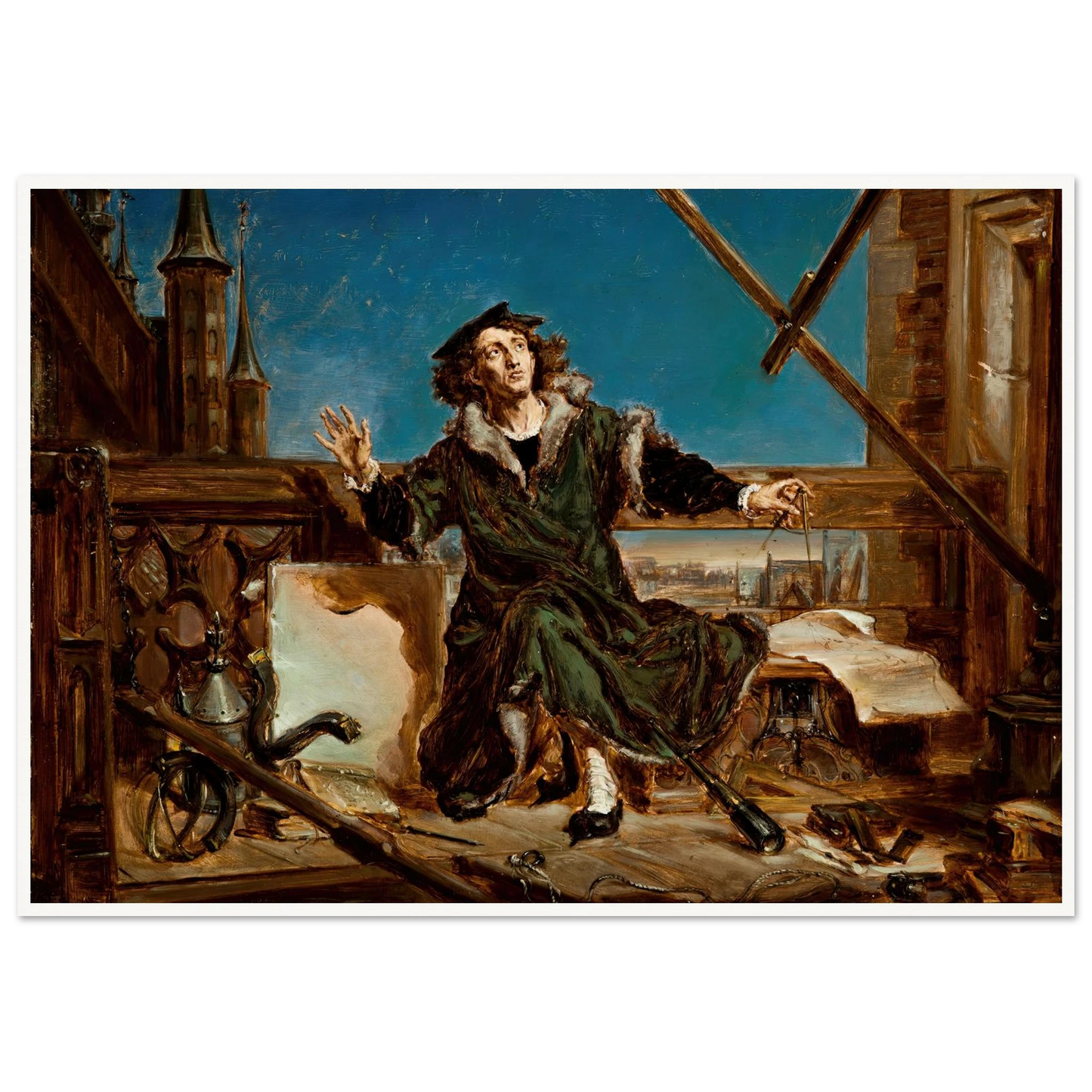 Nicolaus Copernicus (1871) Art Print | Jan Matejko - Framed Poster - 30x40 cm / 12x16″ - Black frame