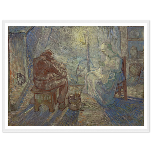 Night (After Millet) Art Print | Vincent van Gogh - Framed Poster - 30x40 cm / 12x16″ - Black frame