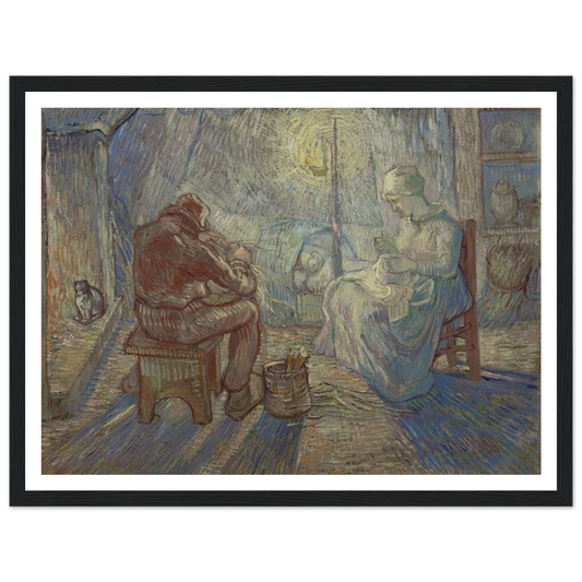 Night (After Millet) Art Print | Vincent van Gogh - Framed Poster - 30x40 cm / 12x16″ - Black frame