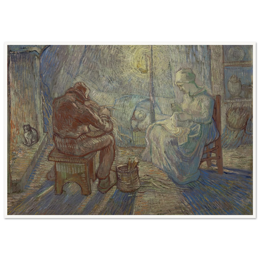 Night (After Millet) Art Print | Vincent van Gogh - Framed Poster - 30x40 cm / 12x16″ - Black frame