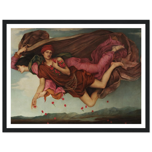 Night and Sleep (1878) Art Print | Evelyn de Morgan - Framed Poster - 30x40 cm / 12x16″ - Black frame