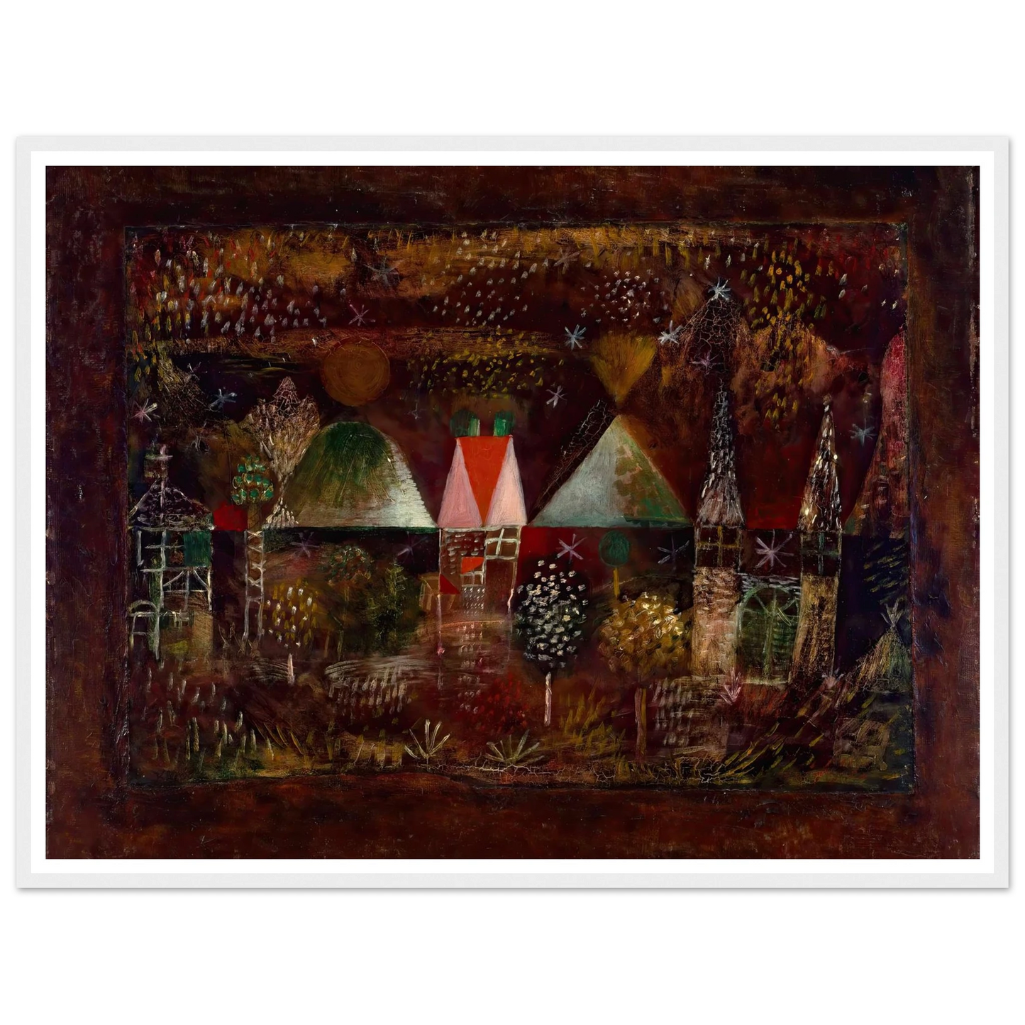 Night Feast (1921) Art Print | Paul Klee - Framed Poster - 30x40 cm / 12x16″ - Black frame
