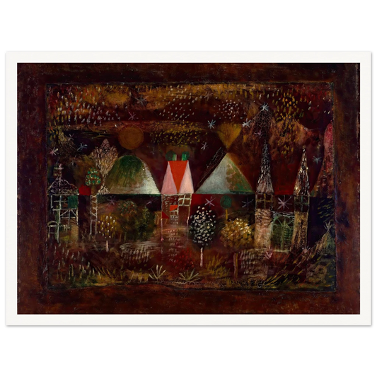 Night Feast (1921) Art Print | Paul Klee - Framed Poster - 30x40 cm / 12x16″ - Black frame