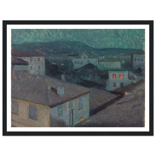 Night in Nice (1891) Art Print | Edvard Munch - Framed Poster - 30x40 cm / 12x16″ - Black frame