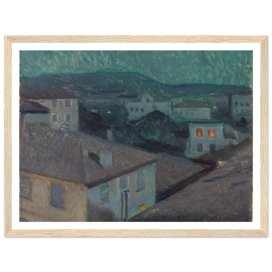 Night in Nice (1891) Art Print | Edvard Munch - Framed Poster - 30x40 cm / 12x16″ - Black frame